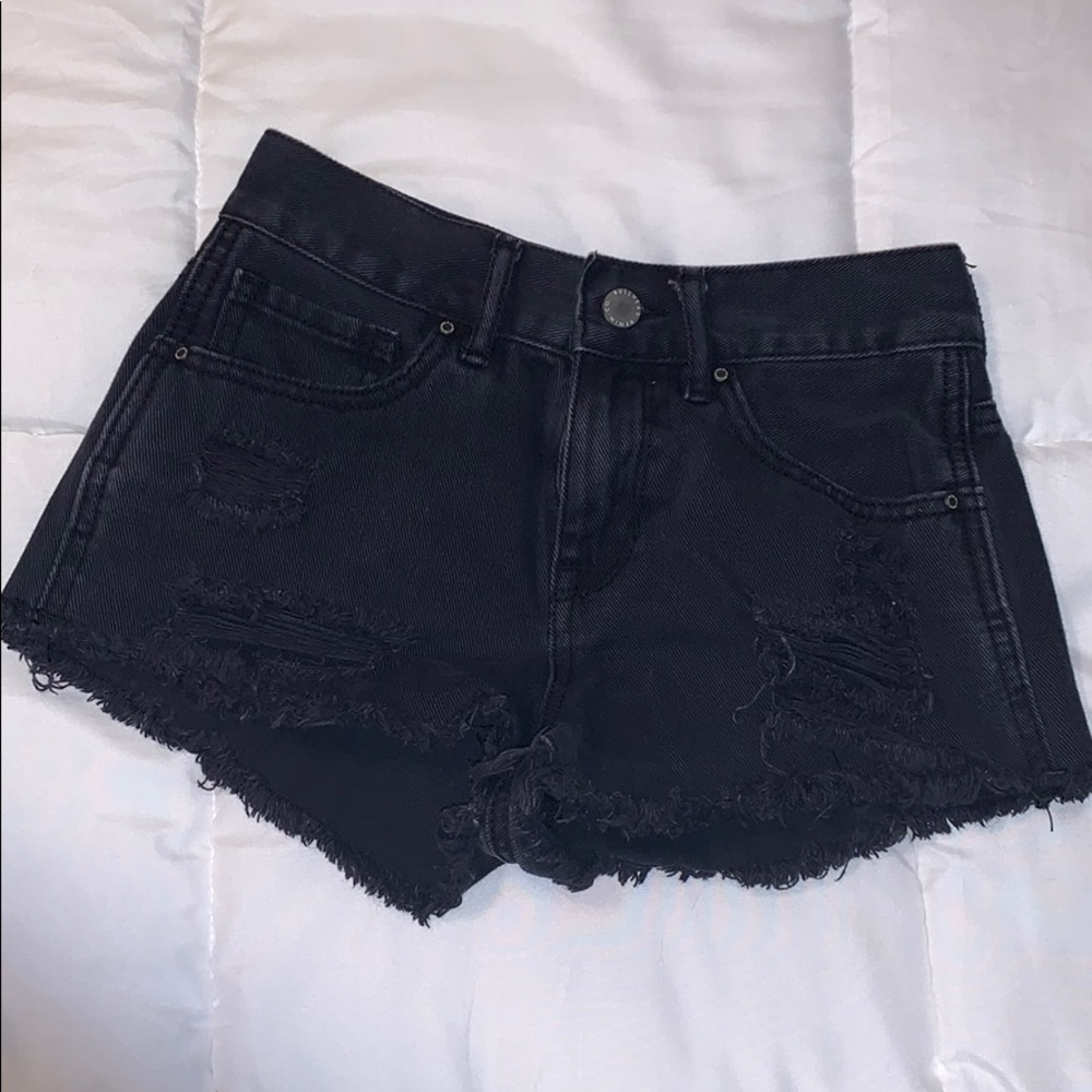Ripped Black Jean Shorts